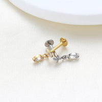 Piercing Labret Feminino com Brilho Sutil e Charme Sofisticado