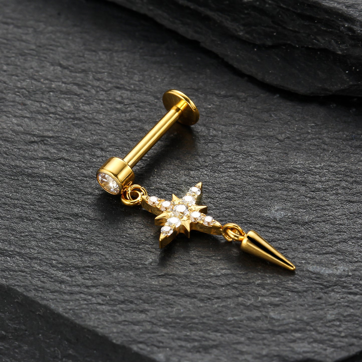 Piercing Labret Minimalista para Lábio com Design Elegante