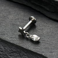 Piercing Labial em Titânio G23 com Estrela e Pingente