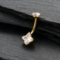 Piercing de Umbigo com Elegância Tropical e Brilho Delicado