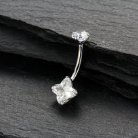 Piercing de Umbigo com Elegância Tropical e Brilho Delicado