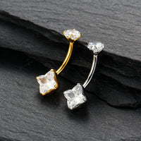 Piercing de Umbigo com Elegância Tropical e Brilho Delicado