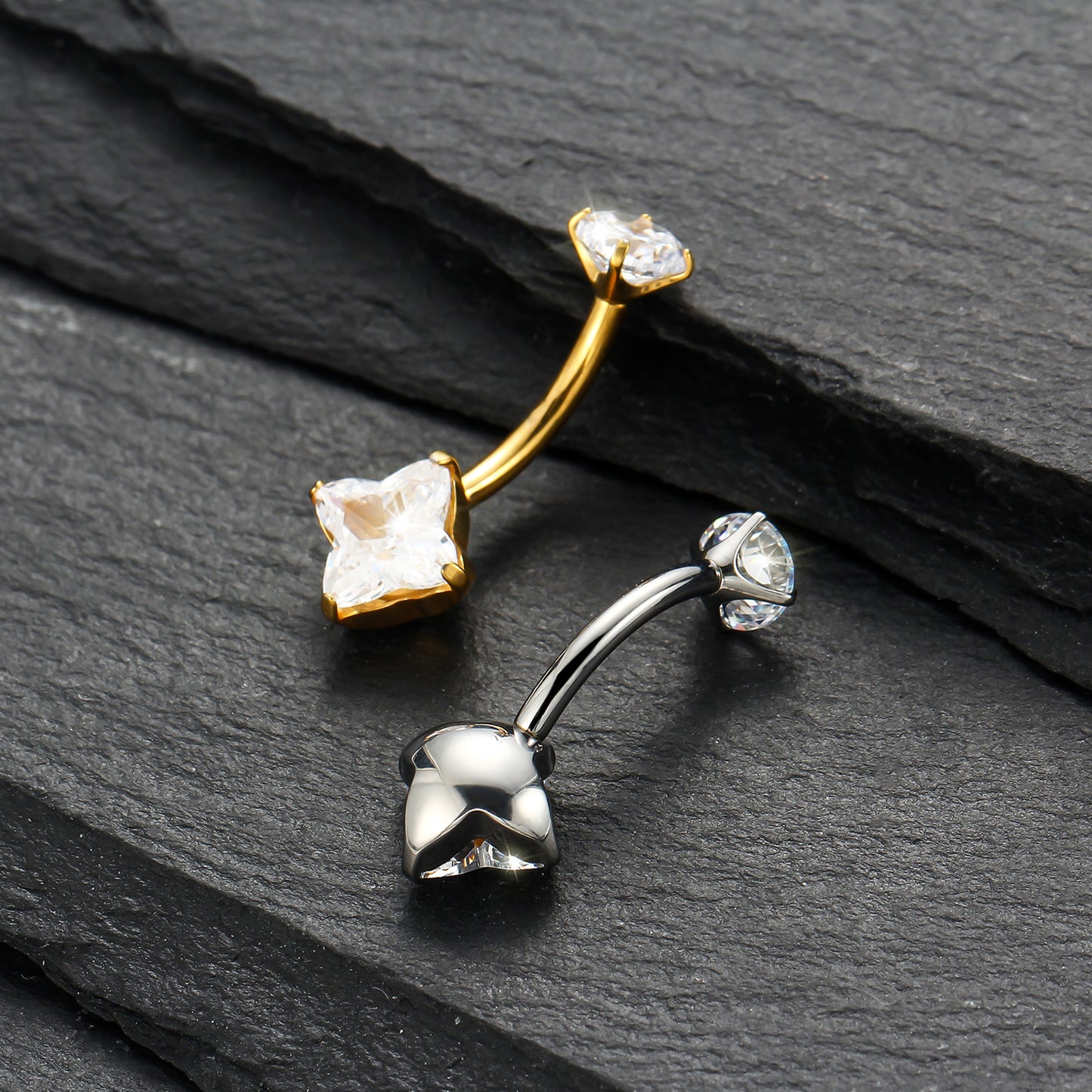 Piercing de Umbigo com Elegância Tropical e Brilho Delicado