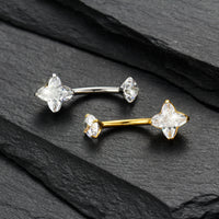 Piercing de Umbigo com Elegância Tropical e Brilho Delicado