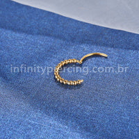 Piercing Argola Aço Cirúrgico Segmento Articulado Bolinhas