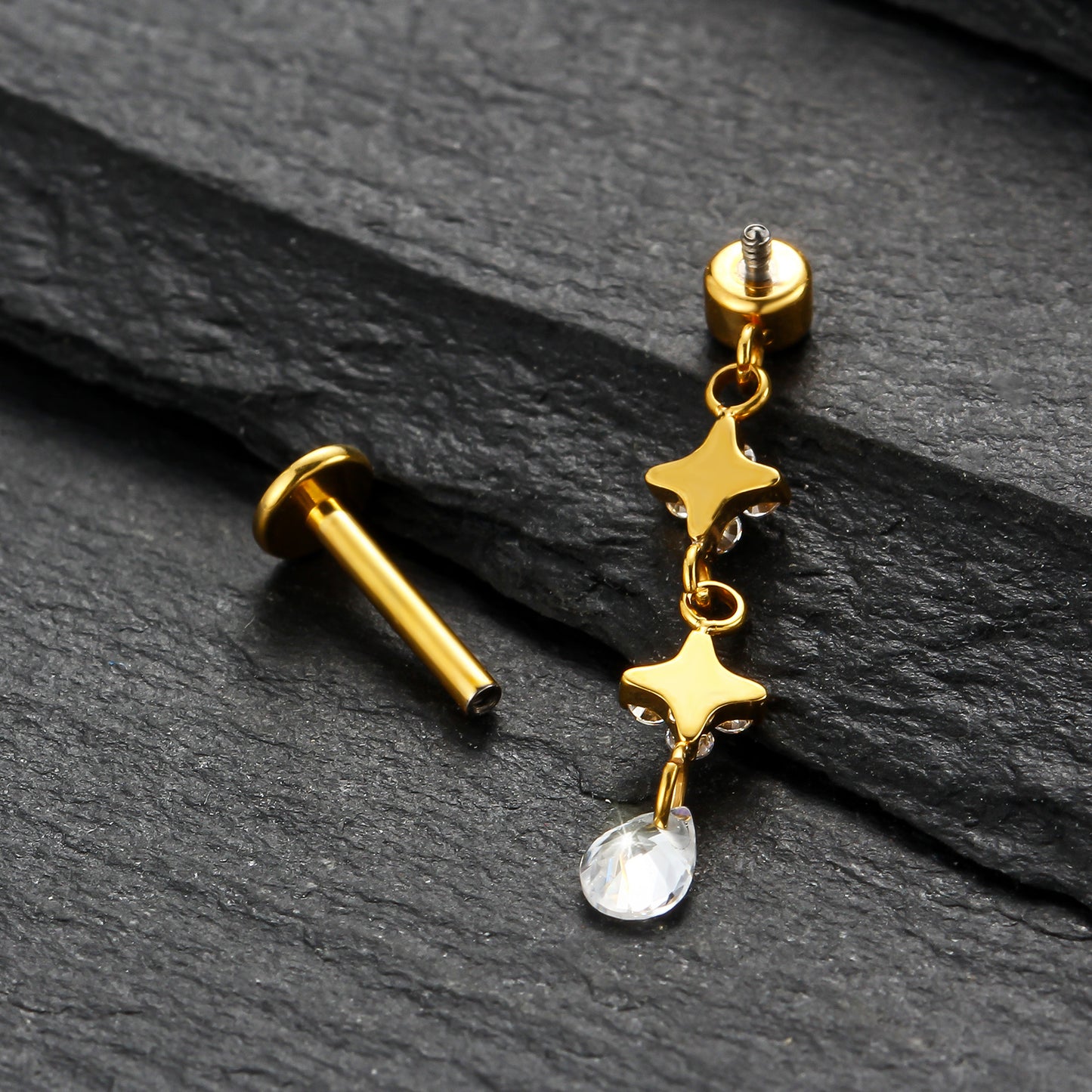 Piercing Labret Titânio G23 com Acabamento Premium e Personalidade Única