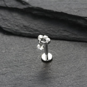 Piercing Labret em Titânio G23 com Zircônia de Alto Brilho – Design Elegante e Moderno Mais Vendido