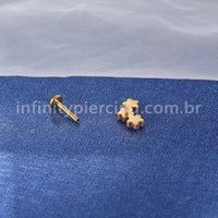 Piercing Labret Titânio Flores Zircônia Cravejada