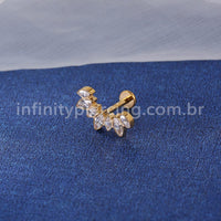 Piercing Labret Titânio 7 Zircônias