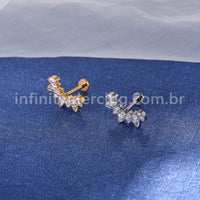 Piercing Labret Titânio 7 Zircônias