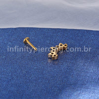 Piercing Labret Titânio 7 Zircônias