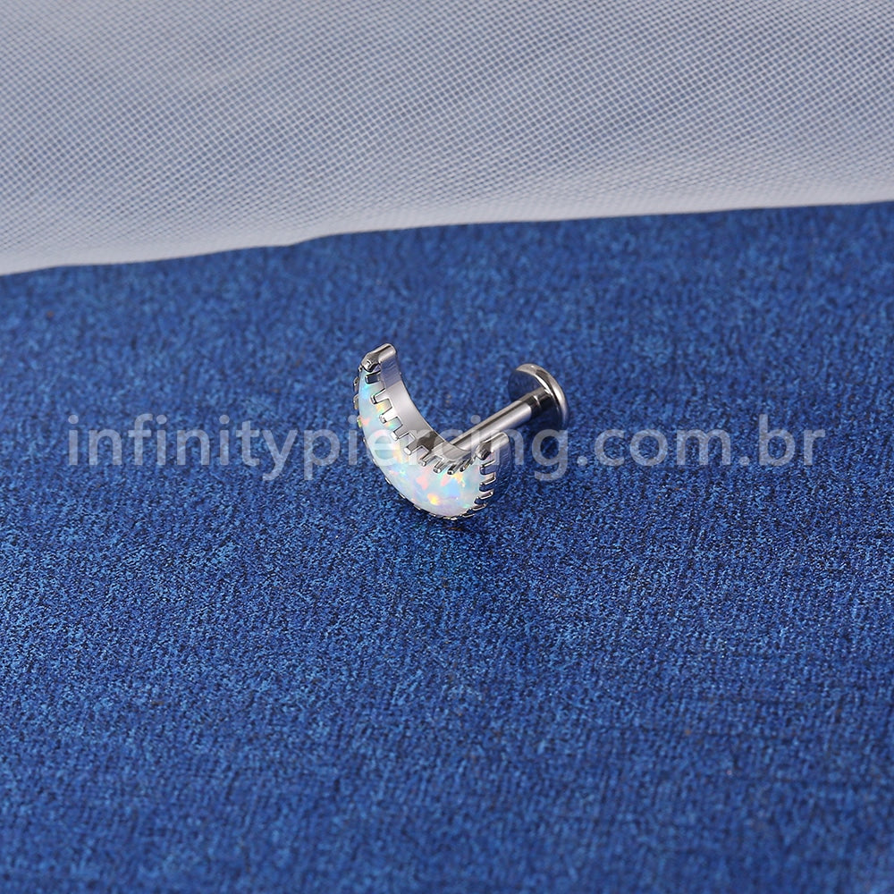 Piercing Labret Titânio Lua Opala