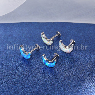 Piercing Labret Titânio Lua Opala