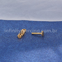 Piercing Labret Titânio Zircônia Cravejadas Gotas