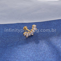 Piercing Labret Titânio 7 Zircônias