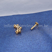 Piercing Labret Titânio 7 Zircônias