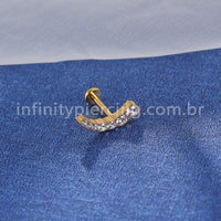Piercing Labret Titânio Cluster 7 Zircônias