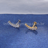 Piercing Labret Titânio Cluster 7 Zircônias
