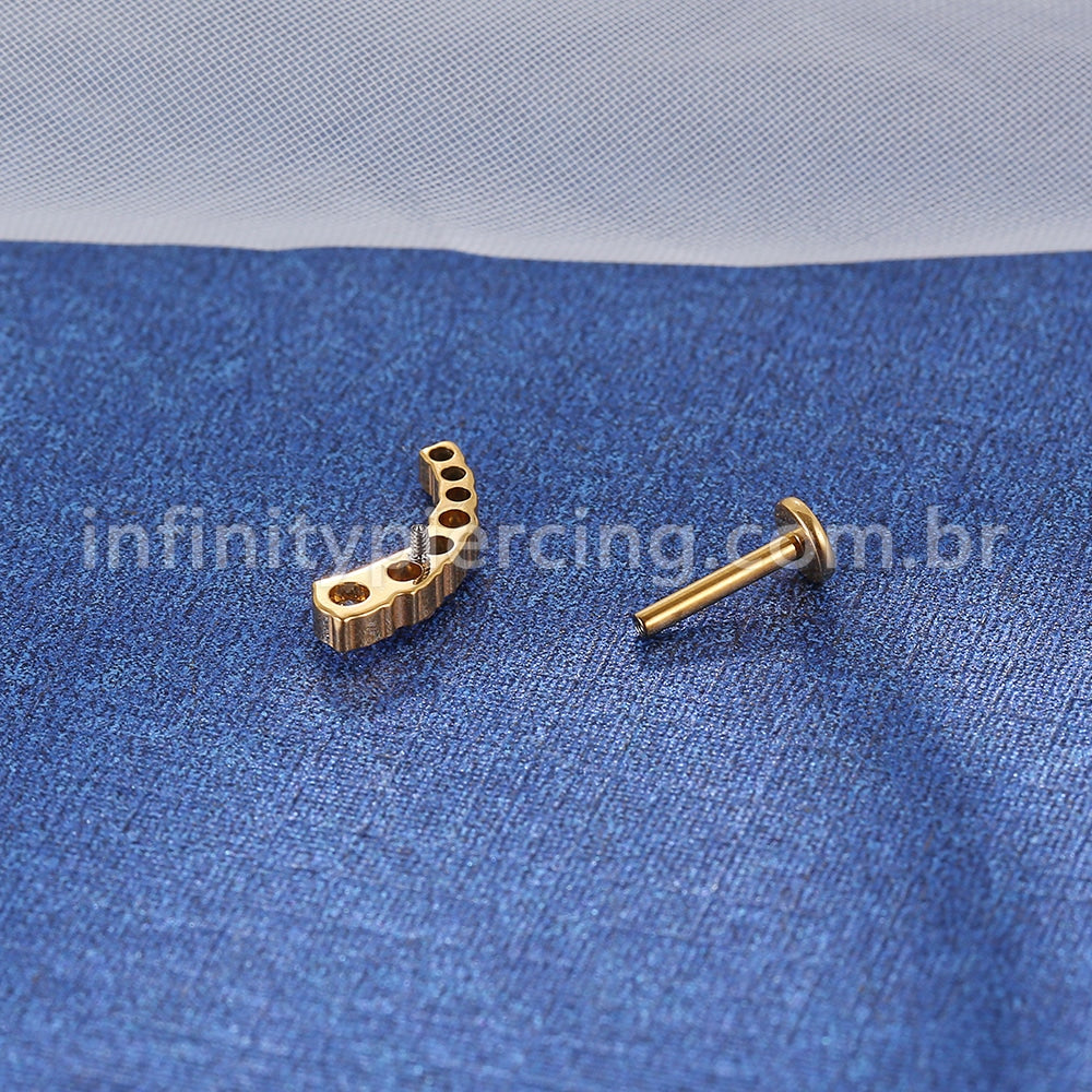 Piercing Labret Titânio Cluster 7 Zircônias