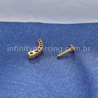 Piercing Labret Titânio Cluster 7 Zircônias