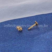 Piercing Labret Aço Cirúrgico Rosca Flor Zircônia