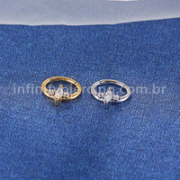 Piercing Argola Oval Aço Cirúrgico Zircônia Cravejada