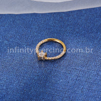 Piercing Argola Aço Cirúrgico Zircônia Cravejada Estrela
