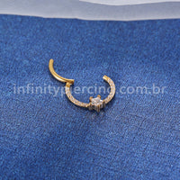 Piercing Argola Aço Cirúrgico Zircônia Cravejada Estrela