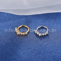 Piercing Argola Aço Cirúrgico Segmento Articulado 7 Zircônia