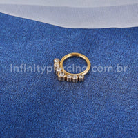 Piercing Argola Aço Cirúrgico Segmento Articulado 7 Zircônia