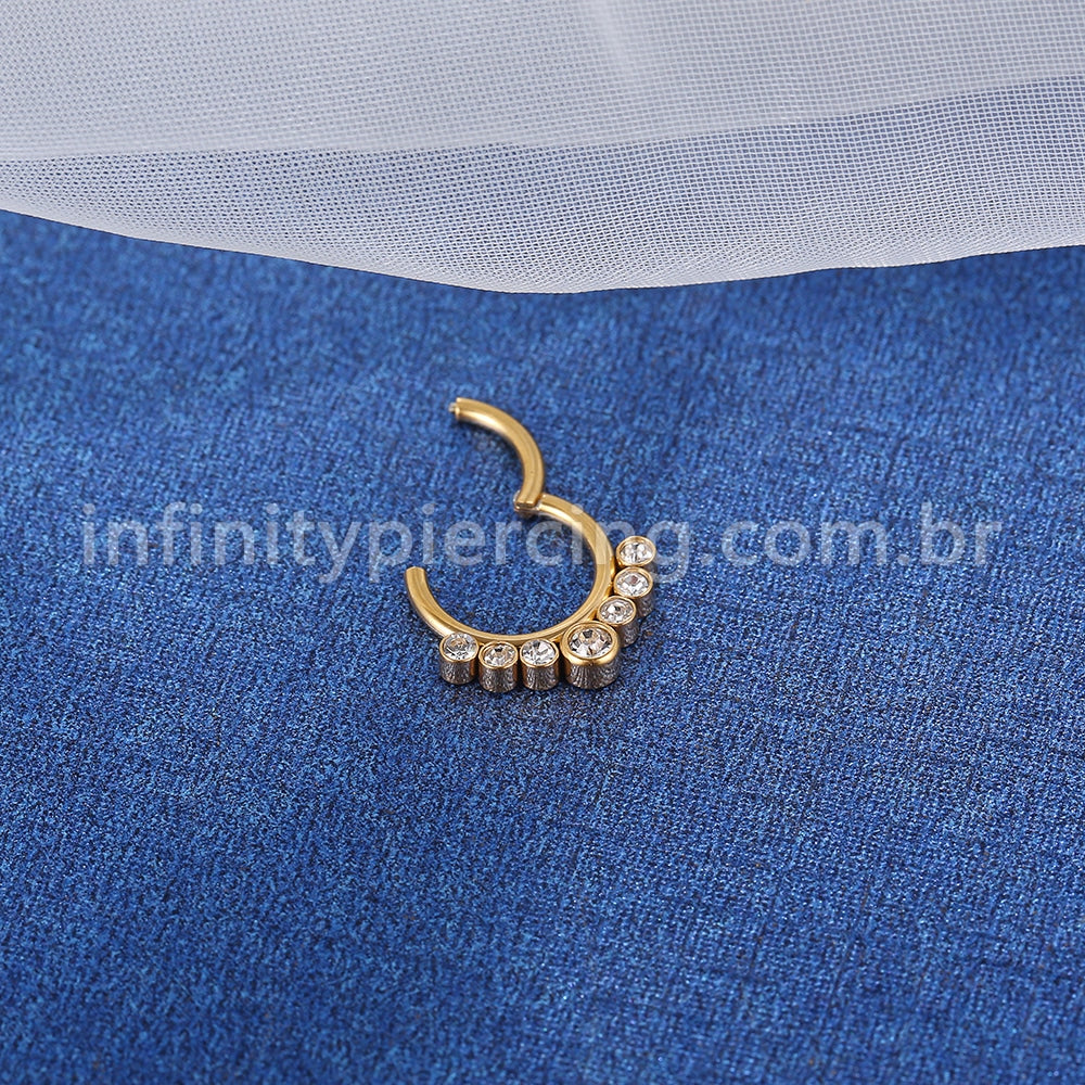 Piercing Argola Aço Cirúrgico Segmento Articulado 7 Zircônia