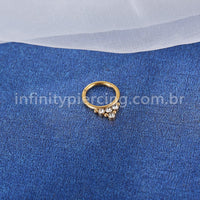 Piercing Argola Aço Cirúrgico Segmento Articulado Indiano Zircônia