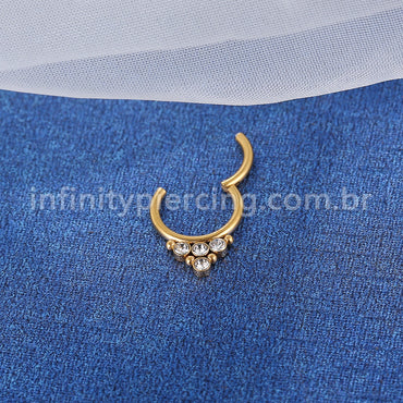 Piercing Argola Aço Cirúrgico Segmento Articulado Indiano Zircônia
