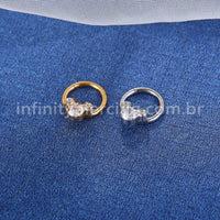 Piercing Argola Aço Cirúrgico Segmento Articulado Zircônia Cravejada