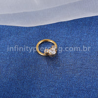 Piercing Argola Aço Cirúrgico Segmento Articulado Zircônia Cravejada