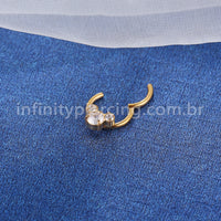 Piercing Argola Aço Cirúrgico Segmento Articulado Zircônia Cravejada