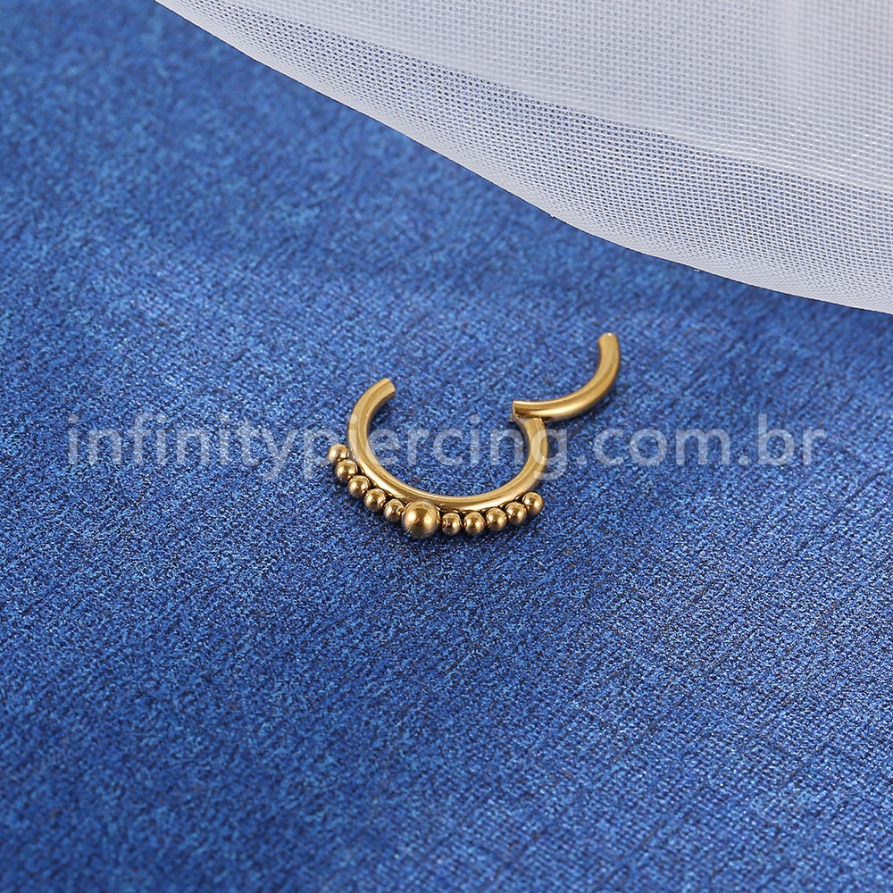 Piercing Argola Aço Cirúrgico Segmento Articulado Bolinhas