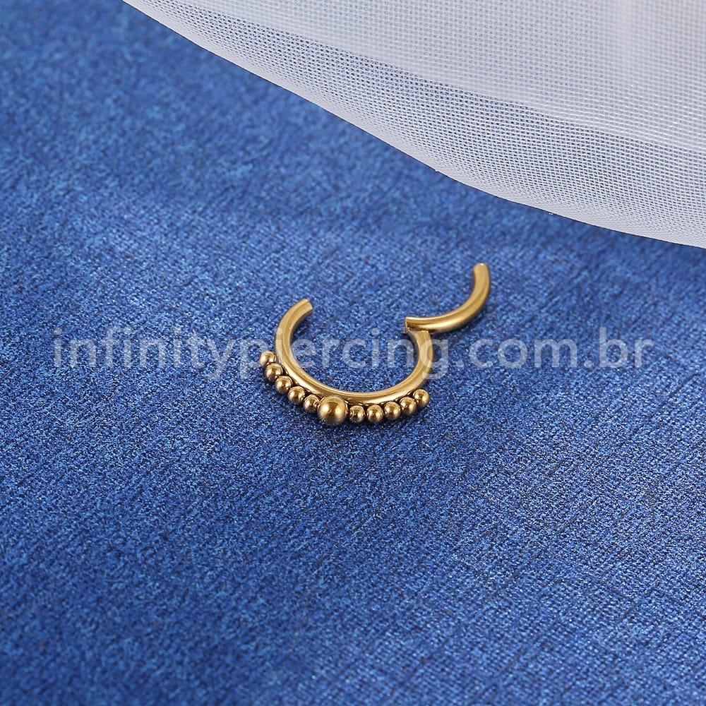 Piercing Argola Titânio Segmento Articulado Bolinhas