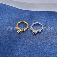 Piercing Argola Aço Cirúrgico Segmento Articulado Indiano Zircônia