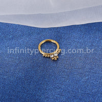 Piercing Argola Aço Cirúrgico Segmento Articulado Indiano Zircônia
