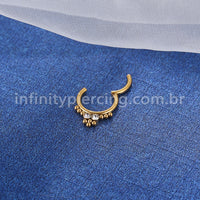 Piercing Argola Aço Cirúrgico Segmento Articulado Indiano Zircônia