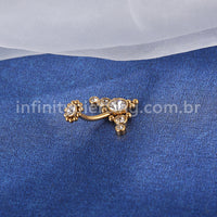 Piercing Banana Aço Cirúrgico Indiano Zircônia