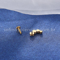 Piercing Labret Aço Cirúrgico Zircônia