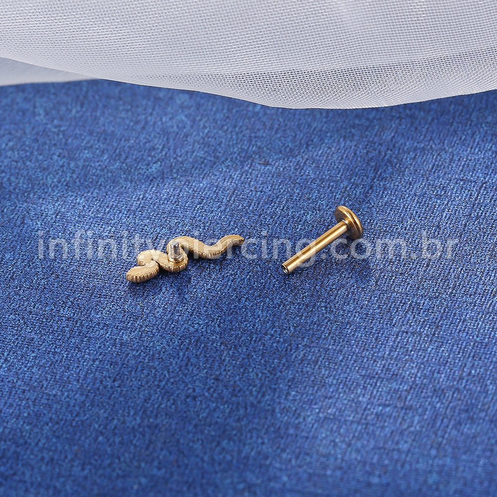 Piercing Labret Aço Cirúrgico Cobra