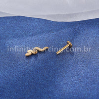 Piercing Labret Aço Cirúrgico Cobra