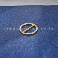Piercing Argola  Aço Cirúrgico Mamilo Zircônia Cravejada