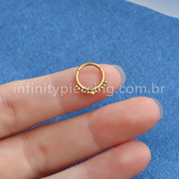Piercing Argola Aço Cirúrgico Segmento Articulado Bolinhas