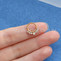 Piercing Argola Aço Cirúrgico Segmento Articulado 7 Zircônia