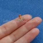 Piercing Labret Titânio Flores Zircônia Cravejada