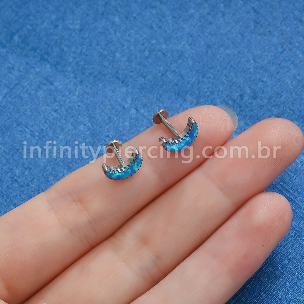 Piercing Labret Titânio Lua Opala